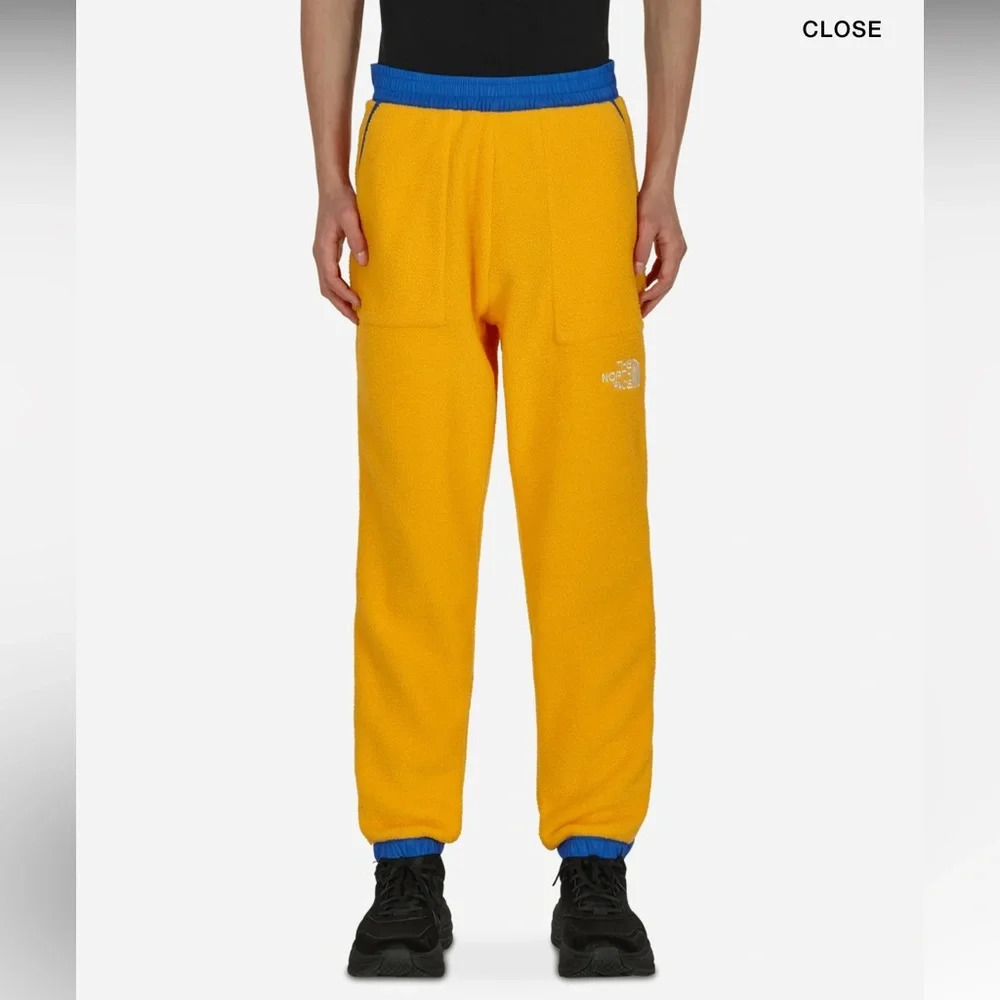 The North Face Black Series Color Block Fleece Sweatpants Orange Blue Youth